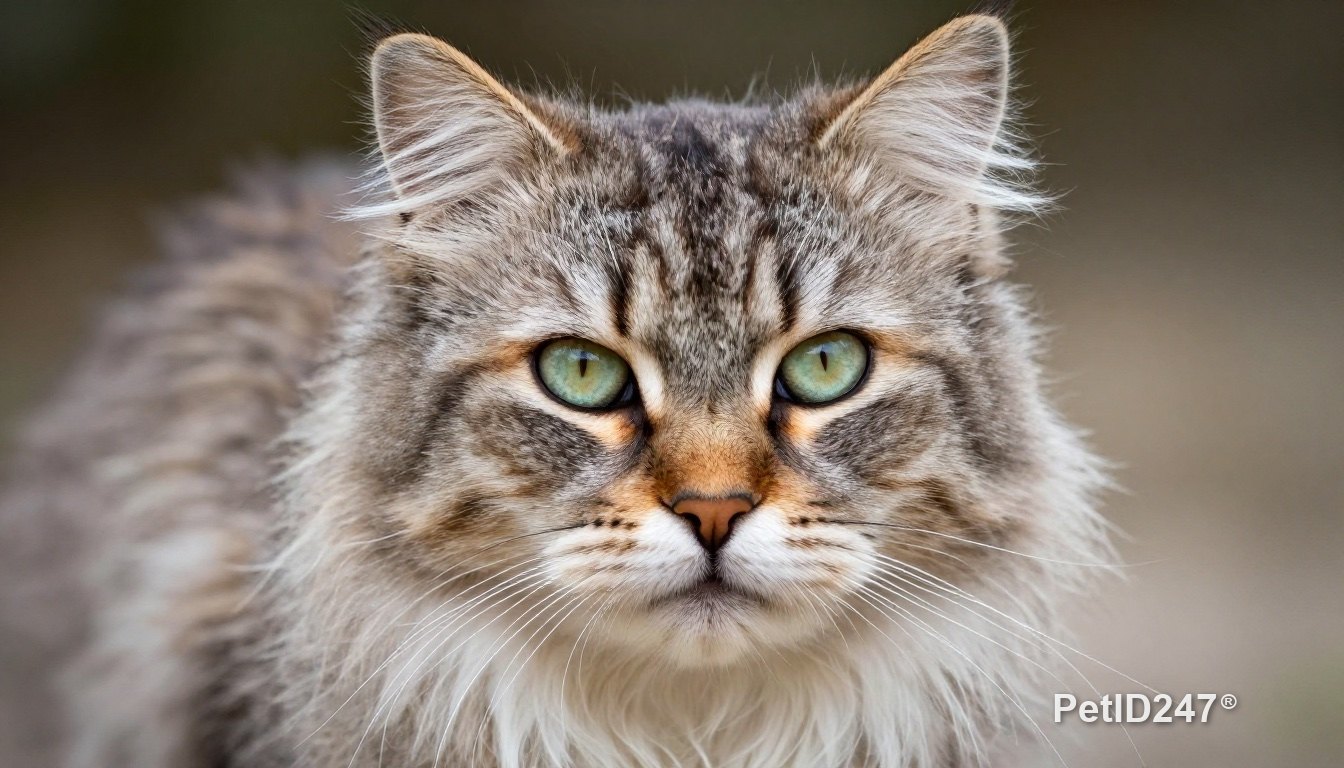 Close-up of a cat's long fur